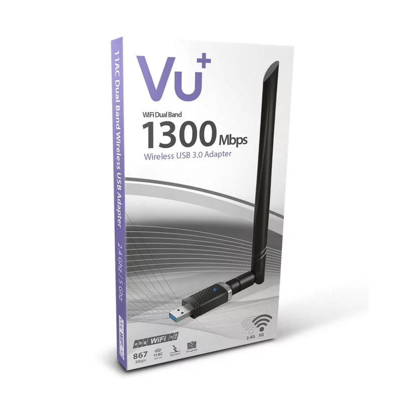 VU+ Antena Wireless USB 3.0 Dual Band 1300 Mbps inkl. 6 dBI