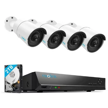 Kit Reolink Conjunto 4 Câmaras de Vigilância - RLK8-410B4-2T-5MP