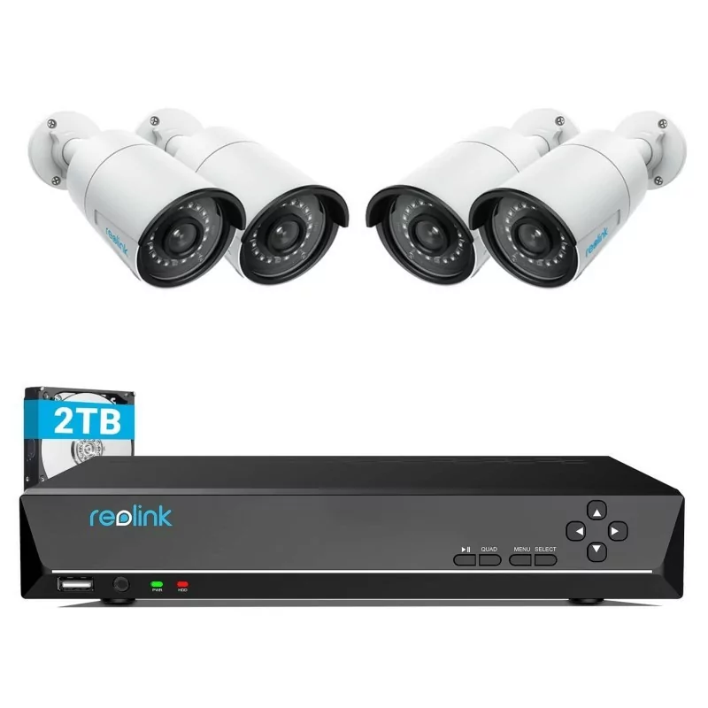 Kit Reolink Conjunto 4 Câmaras de Vigilância - RLK8-410B4-2T-5MP