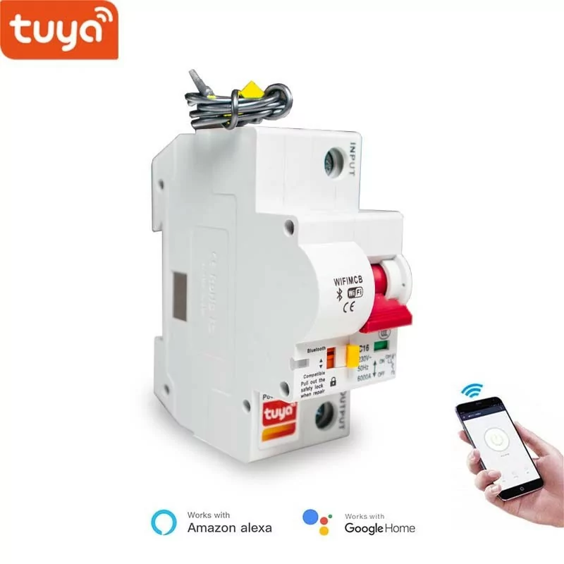 Disjuntor Tuya Smart - 16A Monofásico - Alexa e Google Home