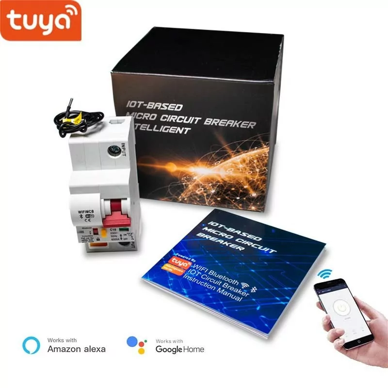 Disjuntor Tuya Smart - 16A Monofásico - Alexa e Google Home