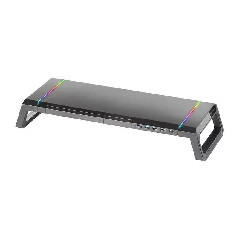 Suporte de Monitor Mars Gaming - 4 x USB 3.0 - RGB - Preta - MGS Suporte de Monitor Mars Gaming - 4 x USB 3.0 - RGB - Preta - MGS