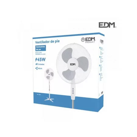 Ventilador de Pie EDM - 40cm - 45W - Blanca