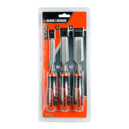 Black+Decker 3-Piece Bimaterial Chisels BDHT0-16147 - 12 + 18 + 25 mm