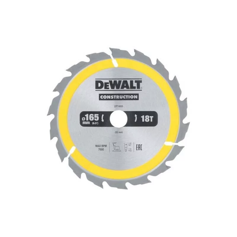 Dewalt Construction Disc - 165x20 mm - 18T (AC) DT1933-QZ