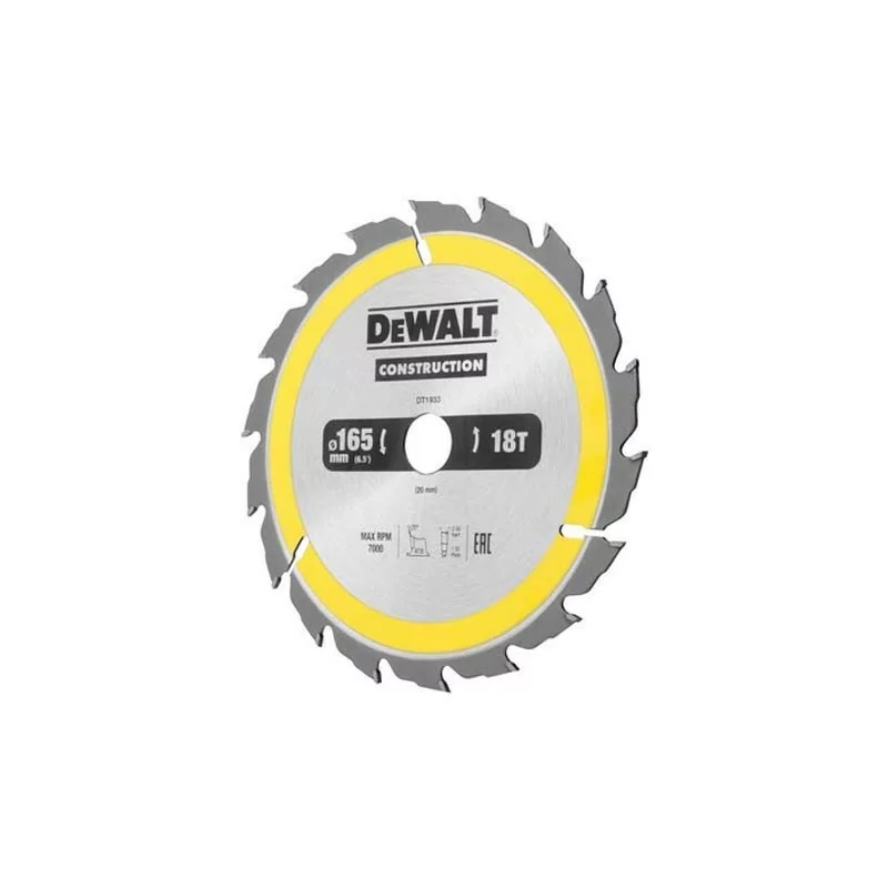 Dewalt Construction Disc - 165x20 mm - 18T (AC) DT1933-QZ