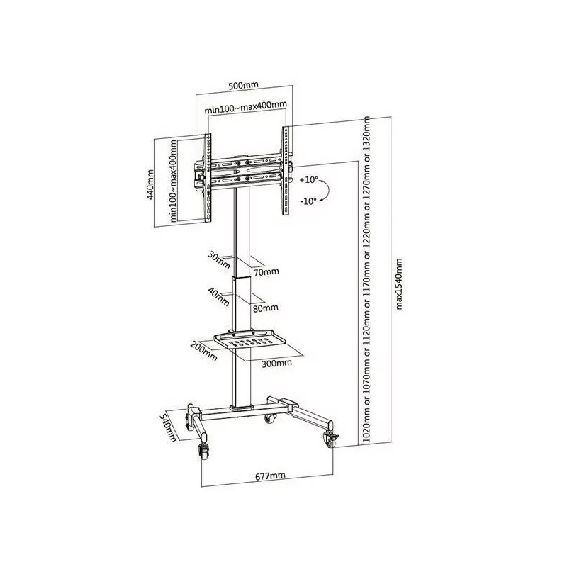 Cromad Floor TV Support - 32" to 55" - 35 Kg