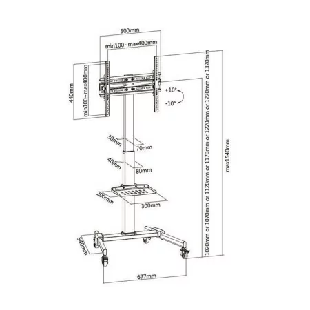Cromad Floor TV Support - 32" to 55" - 35 Kg