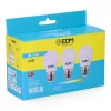 Conjunto 3 Bombillas Esféricas EDM - LED - E27 - 5 W - 400 LM - 6400 K - Luz Frio