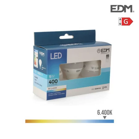 Conjunto 3 Lâmpadas Esféricas EDM - LED - E14 - 5 W - 400 LM - 6400K - Luz Fria