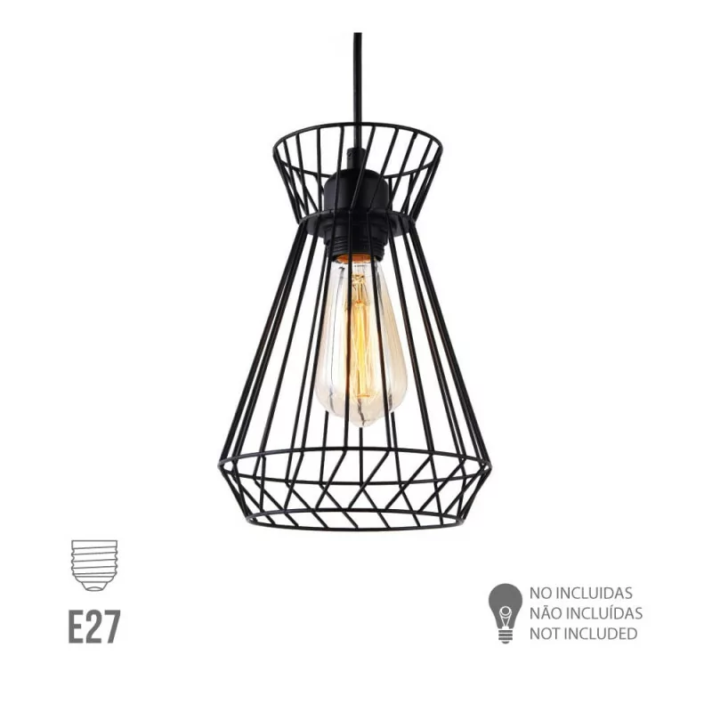 Lámpara de Teto EDM - E27 - Metálico - ø 19 x 26 cm Lámpara de Teto EDM - E27 - Metálico - ø 19 x 26 cm