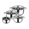 Trem de Cozinha Universal 7 Peças Inox – Cassel (Caçarola Ø16cm + Tachos c/ Tampa Ø18/20/24cm) - San Ignacio - SG8172