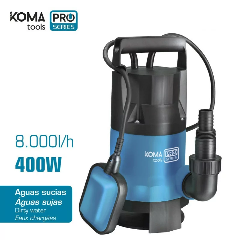 Bomba para Extração de Água Suja Koma Tools Pro Series - 400 W - 17 x 33 cm