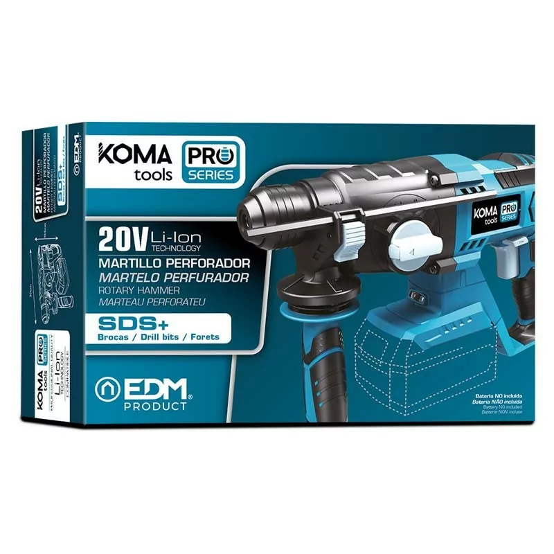 Taladro Percutor e Aparafusador Koma Tools Pro Series - 20 V - Sin Escovas