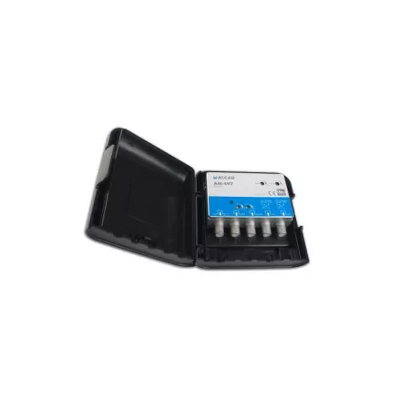 Kit Amplificador de Mastro UHF Alcad - 32dB - 4 Entradas - AM-497 - c/ Fuente de Alimentación - 9030206