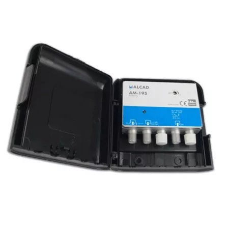 Kit Amplificador de Mastro UHF Alcad - 32dB - 1 Entrada - AM-195 - c/ Fuente de Alimentación - 9030197