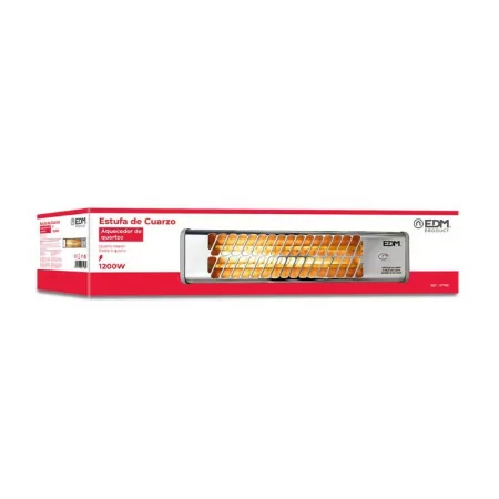 Calefactor de Quartzo EDM - Modelo Cromado - p/ Casa de Banho - 1200 W