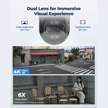 Reolink Câmera de Vigilância IP PTZ - TrackMix POE - Dupla Lente - 4K
