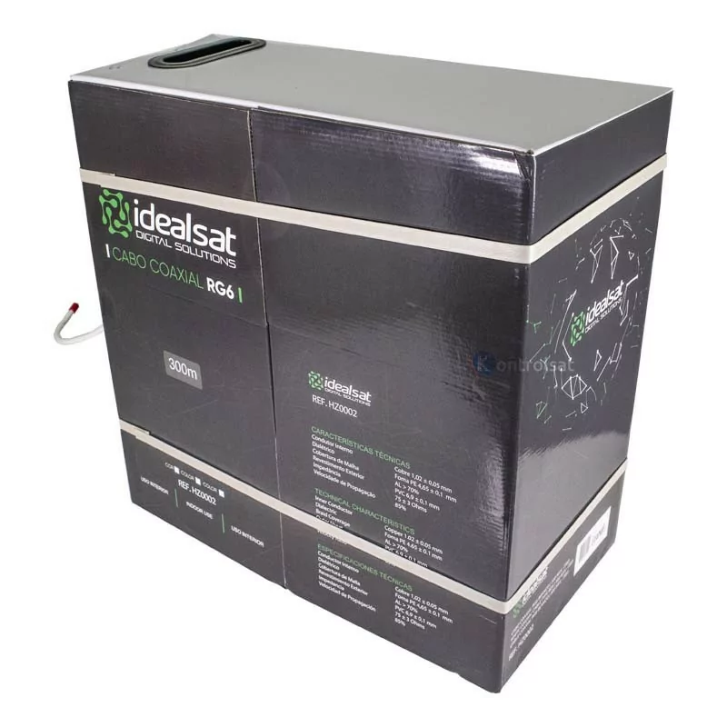 Cable Coaxial RG6 Blanco ITED - 300M - Idealsat