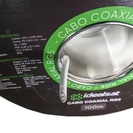Cable Coaxial RG5 Blanco - 100M - Idealsat