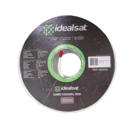 Cabo Coaxial RG5 Twin Branco - 100M - Idealsat