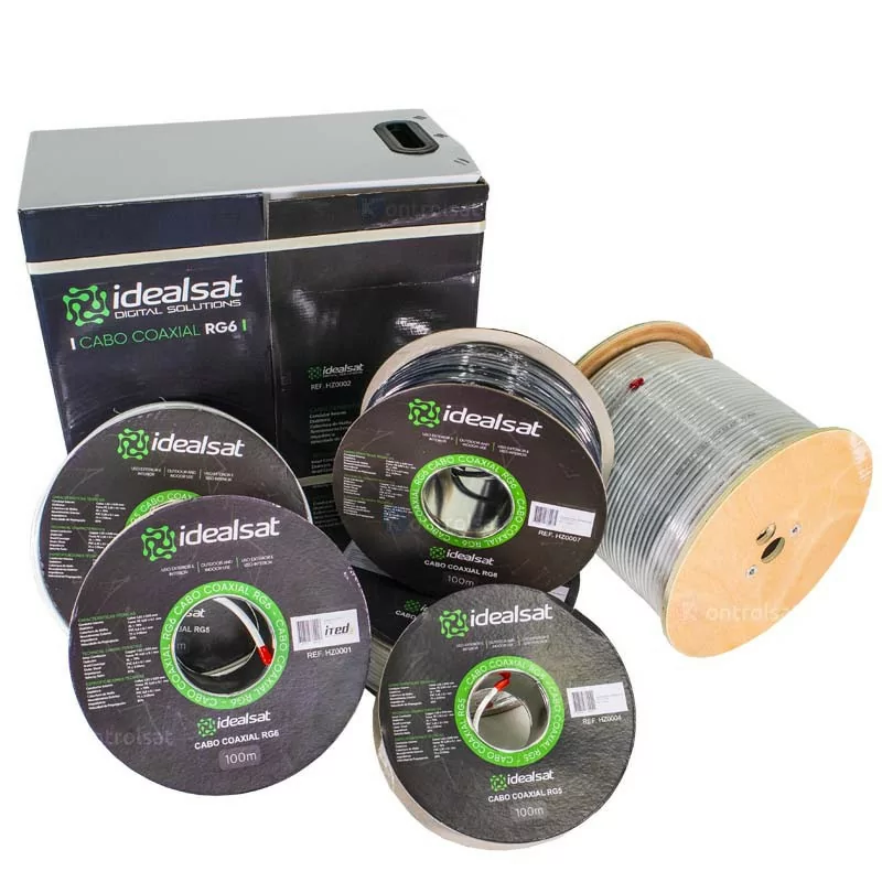 Cabo Coaxial RG6 Branco - 300M - Idealsat