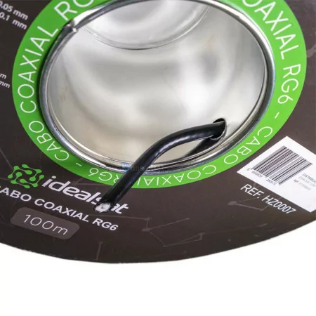 Cable Coaxial RG6 Negro PE - 100M - Idealsat
