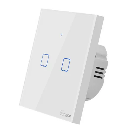 Interruptor Inteligente Wi-Fi Sonoff - T0EU2C-TX - 2 Zona Touch - Blanco