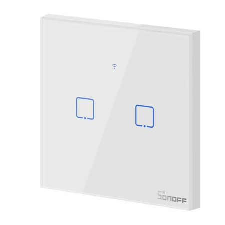 Interruptor Inteligente Wi-Fi Sonoff - T0EU2C-TX - 2 Zona Touch - Blanco