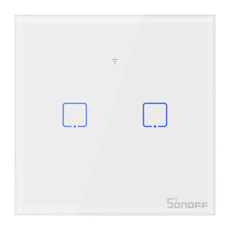 Interruptor Inteligente Wi-Fi Sonoff - T0EU2C-TX - 2 Zona Touch - Blanco
