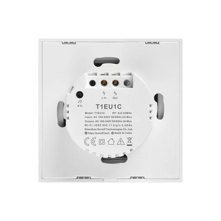Interruptor Inteligente Wi-Fi RF Sonoff - T1EU1C-TX - 1 Zona Touch - Blanco