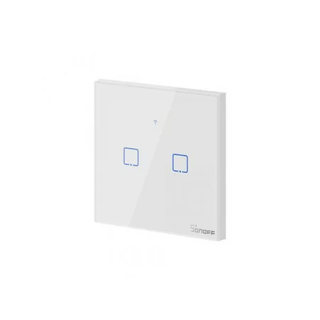 Interruptor Inteligente Wi-Fi RF Sonoff - T1EU2C-TX - 2 Zona Touch - Blanco