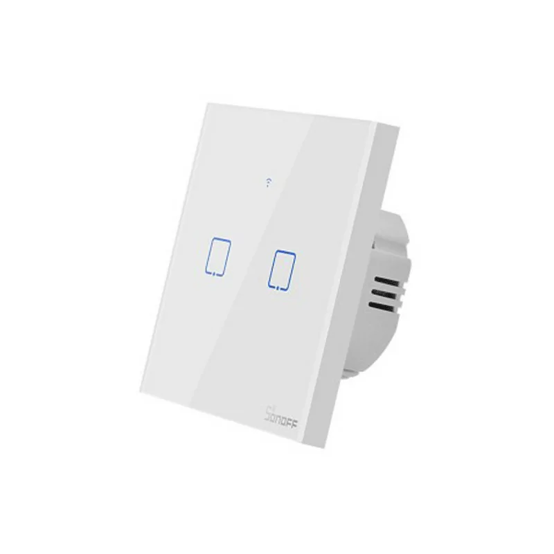 Interruptor Inteligente Wi-Fi RF Sonoff - T1EU2C-TX - 2 Zona Touch - Blanco