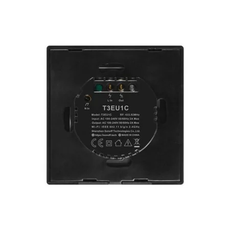 Interruptor Inteligente Wi-Fi Sonoff - T3EU1C-TX - 1 Zona Touch - Preto
