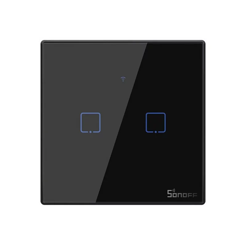 Interruptor Inteligente Wi-Fi Sonoff - T3EU2C-TX - 2 Zona Touch - Preto
