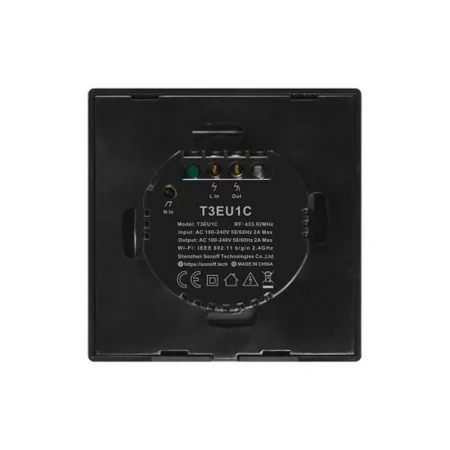 Interruptor Inteligente Wi-Fi Sonoff - T3EU2C-TX - 2 Zona Touch - Preto