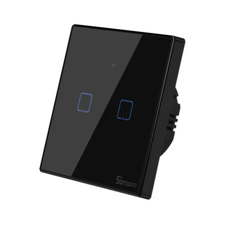 Interruptor Inteligente Wi-Fi Sonoff - T3EU2C-TX - 2 Zona Touch - Preto
