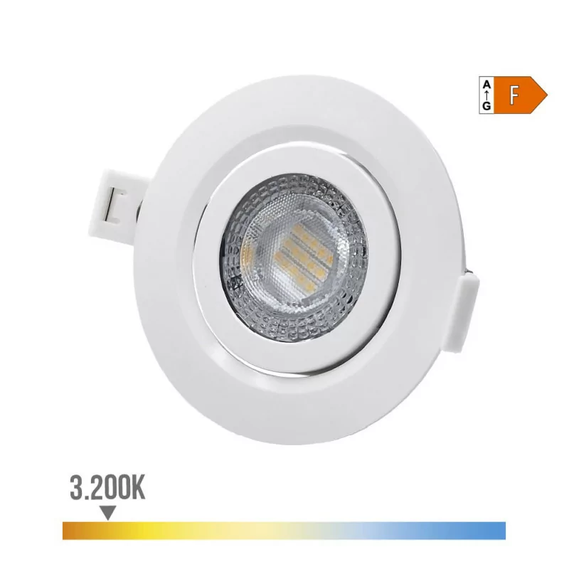 Downlight LED de Embutir 9W 806Lm RA80 Redondo Aro Branco