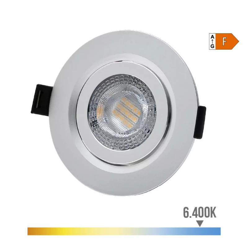 Recessed LED Downlight 9W 806Lm RA80 6400K Round - Gray