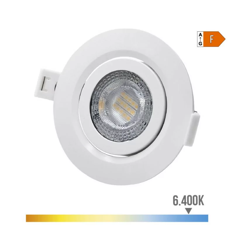 Recessed LED Downlight 9W 806Lm RA80 6400K Round - White