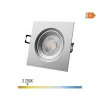 Downlight LED Quadrado de Embutir 5W - 3200K - Luz Quente - Cinza