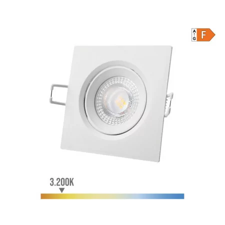 Downlight LED Quadrado de Embutir 5W - 3200K - Luz Quente - Blanco