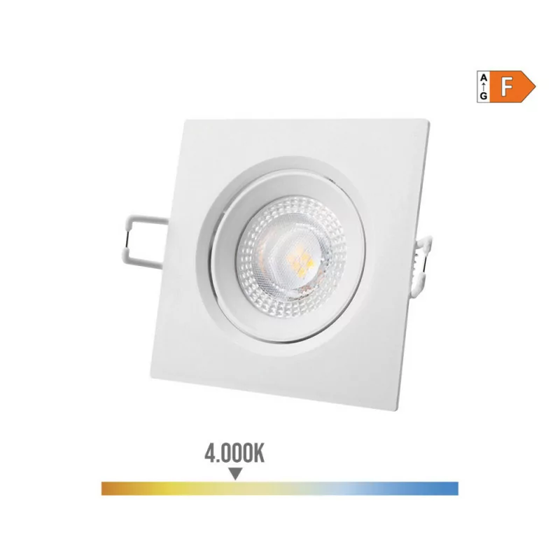 Downlight LED Quadrado de Embutir 5W - 4000K - Luz Dia - Branco