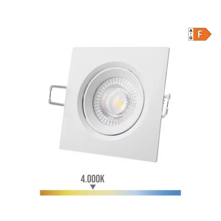 Downlight LED Quadrado de Embutir 5W - 4000K - Luz Dia - Branco