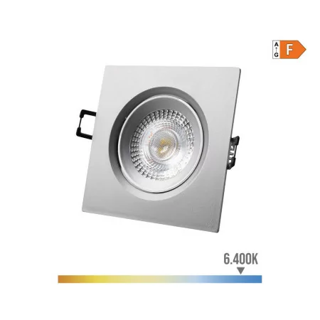 Downlight LED Quadrado de Embutir 5W - 6400K - Luz Fria - Gris