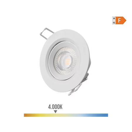Downlight LED Redondo de Embutir 5W - 4000K - Luz Dia - Branco