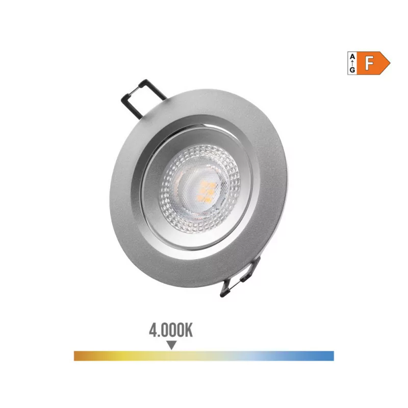Recessed Round LED Downlight 5W - 4000K - Daylight - Gray