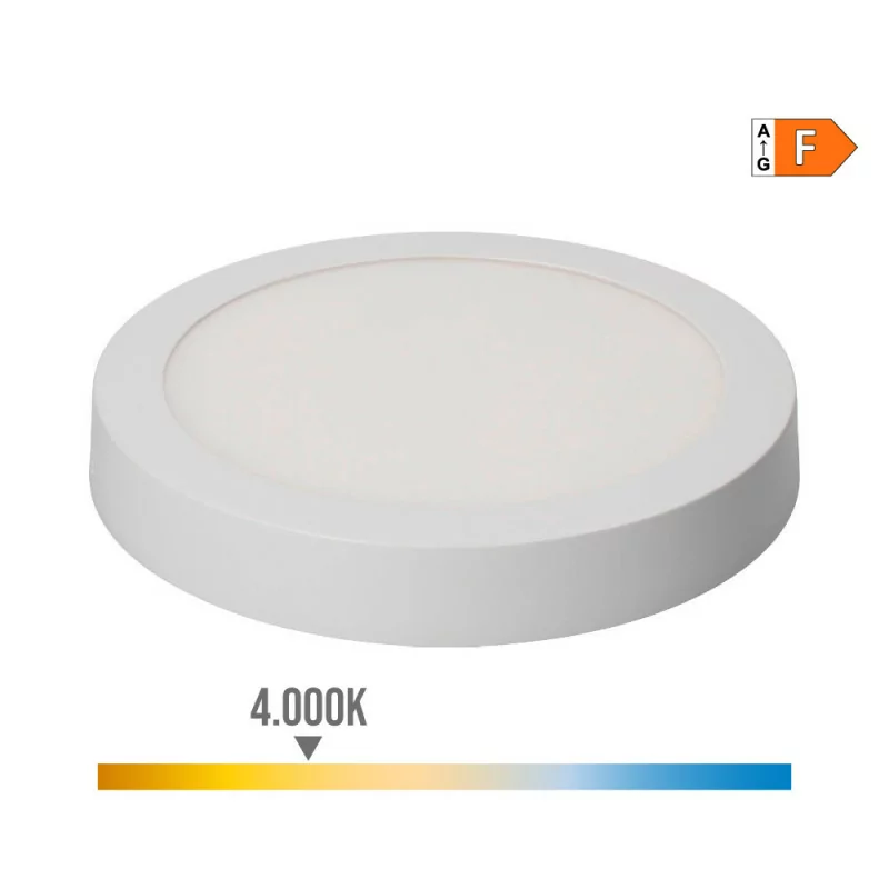Downlight LED Superfície Redondo 20W - 1500Lm - 4000K - Luz Dia - Branco