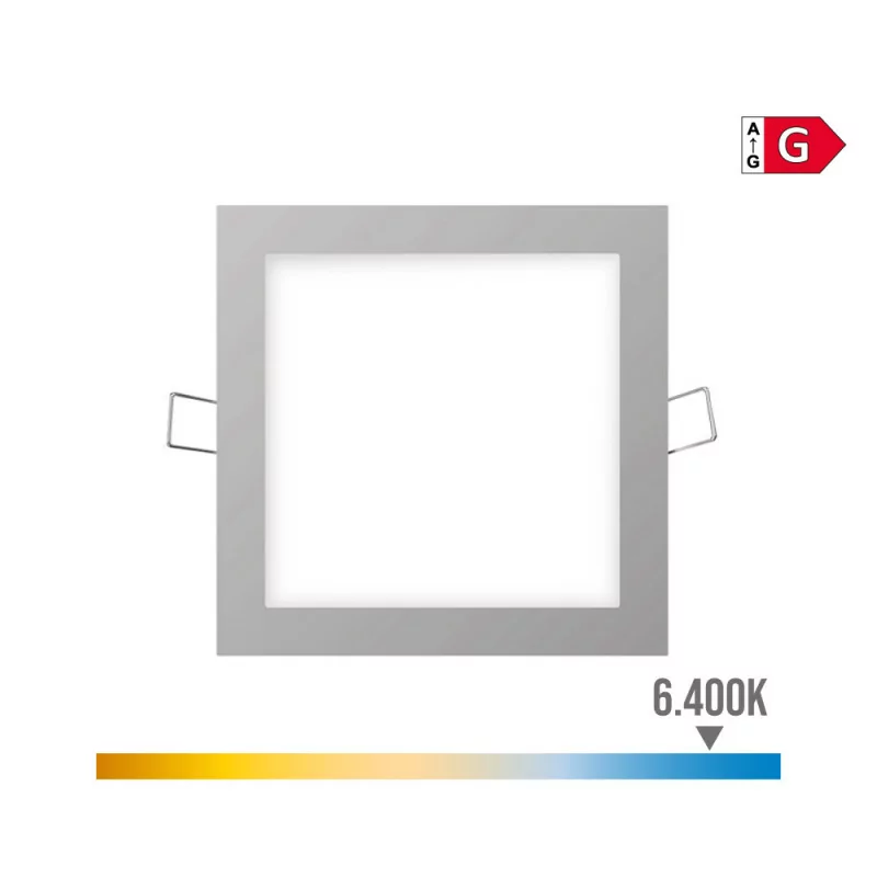 Mini Downlight LED Quadrado 6W - 6400K - Luz Fria - Gris