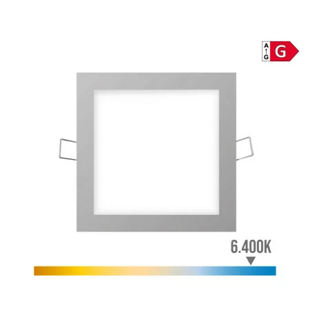 Mini Downlight LED Quadrado 6W - 6400K - Luz Fria - Gris